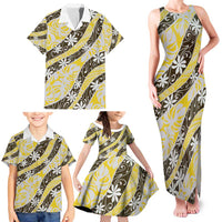 Rearea Tahiti Tiare Monstera Family Matching Tank Maxi Dress and Hawaiian Shirt Polynesian Pattern Curve Style - Polynesian Pride
