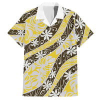 Rearea Tahiti Tiare Monstera Hawaiian Shirt Polynesian Pattern Curve Style LT01 Yellow - Polynesian Pride