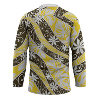 Rearea Tahiti Tiare Monstera Hockey Jersey Polynesian Pattern Curve Style LT01 - Polynesian Pride