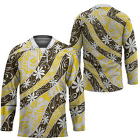 Rearea Tahiti Tiare Monstera Hockey Jersey Polynesian Pattern Curve Style LT01 - Polynesian Pride
