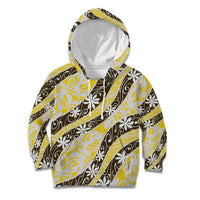 Rearea Tahiti Tiare Monstera Kid Hoodie Polynesian Pattern Curve Style - Polynesian Pride