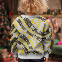 Rearea Tahiti Tiare Monstera Kid Ugly Christmas Sweater Polynesian Pattern Curve Style - Polynesian Pride