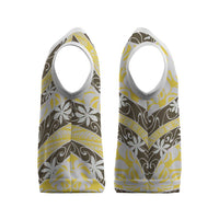 Rearea Tahiti Tiare Monstera Christmas Knitted V-Neck Vest Polynesian Pattern Curve Style - Polynesian Pride