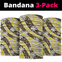 Rearea Tahiti Tiare Monstera Neck Gaiter Polynesian Pattern Curve Style LT01 package One Size: 25*50cm Yellow - Polynesian Pride