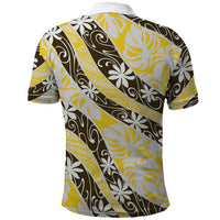 Rearea Tahiti Tiare Monstera Polo Shirt Polynesian Pattern Curve Style LT01 - Polynesian Pride