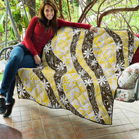 Rearea Tahiti Tiare Monstera Quilt Polynesian Pattern Curve Style - Polynesian Pride