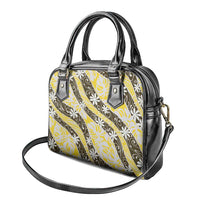 Rearea Tahiti Tiare Monstera Shoulder Handbag Polynesian Pattern Curve Style LT01 - Polynesian Pride