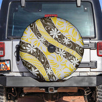 Rearea Tahiti Tiare Monstera Spare Tire Cover Polynesian Pattern Curve Style - Polynesian Pride
