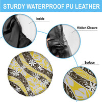 Rearea Tahiti Tiare Monstera Spare Tire Cover Polynesian Pattern Curve Style - Polynesian Pride