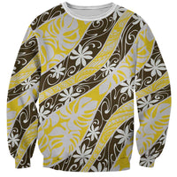 Rearea Tahiti Tiare Monstera Sweatshirt Polynesian Pattern Curve Style - Polynesian Pride