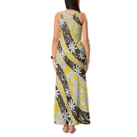 Rearea Tahiti Tiare Monstera Tank Maxi Dress Polynesian Pattern Curve Style LT01 - Polynesian Pride