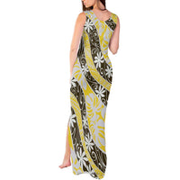Rearea Tahiti Tiare Monstera Tank Maxi Dress Polynesian Pattern Curve Style LT01 - Polynesian Pride