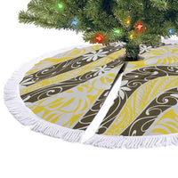 Rearea Tahiti Tiare Monstera Tree Skirt Polynesian Pattern Curve Style - Polynesian Pride