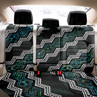 Personalised Taniko Aotearoa Mix Paua Shell Back Car Seat Cover Niho Taniwha Turquoise Glitter