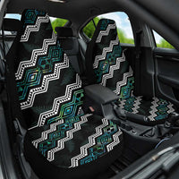 Personalised Taniko Aotearoa Mix Paua Shell Car Seat Cover Niho Taniwha Turquoise Glitter