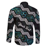 Personalised Taniko Aotearoa Mix Paua Shell Family Matching Tank Maxi Dress and Hawaiian Shirt Niho Taniwha Turquoise Glitter