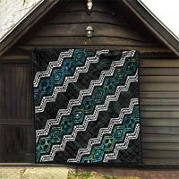 Personalised Taniko Aotearoa Mix Paua Shell Quilt Niho Taniwha Turquoise Glitter