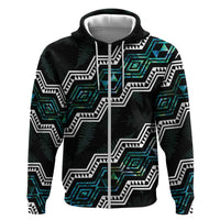 Personalised Taniko Aotearoa Mix Paua Shell Zip Hoodie Niho Taniwha Turquoise Glitter LT01 Zip Hoodie Turquoise - Polynesian Pride