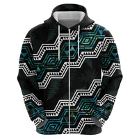 Personalised Taniko Aotearoa Mix Paua Shell Zip Hoodie Niho Taniwha Turquoise Glitter LT01 - Polynesian Pride