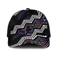 Taniko Aotearoa Mix Paua Shell Baseball Net Cap Niho Taniwha Lilac Glitter - Polynesian Pride