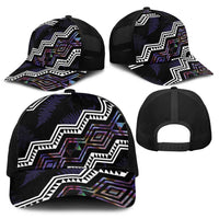 Taniko Aotearoa Mix Paua Shell Baseball Net Cap Niho Taniwha Lilac Glitter - Polynesian Pride