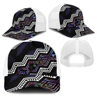 Taniko Aotearoa Mix Paua Shell Baseball Net Cap Niho Taniwha Lilac Glitter - Polynesian Pride