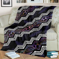 Personalised Taniko Aotearoa Mix Paua Shell Blanket Niho Taniwha Lilac Glitter
