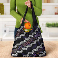 Taniko Aotearoa Mix Paua Shell Grocery Bag Niho Taniwha Lilac Glitter