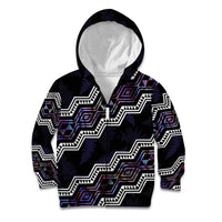 Personalised Taniko Aotearoa Mix Paua Shell Kid Hoodie Niho Taniwha Lilac Glitter
