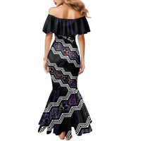 Personalised Taniko Aotearoa Mix Paua Shell Mermaid Dress Niho Taniwha Lilac Glitter