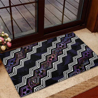 Personalised Taniko Aotearoa Mix Paua Shell Rubber Doormat Niho Taniwha Lilac Glitter