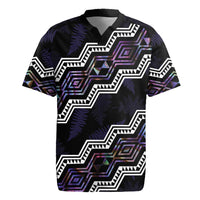 Personalised Taniko Aotearoa Mix Paua Shell Rugby Jersey Niho Taniwha Lilac Glitter