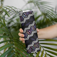 Personalised Taniko Aotearoa Mix Paua Shell Skinny Tumbler Niho Taniwha Lilac Glitter