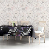 Personalised Taniko Aotearoa Mix Paua Shell Tablecloth Niho Taniwha Lilac Glitter