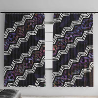 Personalised Taniko Aotearoa Mix Paua Shell Window Curtain Niho Taniwha Lilac Glitter