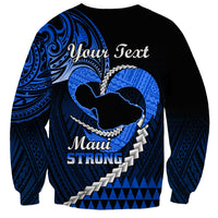 Personalised Hawaii Sweatshirt Maui Be Strong Kakau Blue Version LT01 - Polynesian Pride