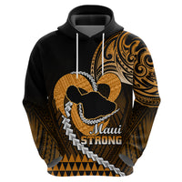 Personalised Hawaii Hoodie Maui Be Strong Kakau Gold Version LT01 - Polynesian Pride