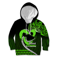 Personalised Hawaii Kid Hoodie Maui Be Strong Kakau Green Version LT01 Hoodie Green - Polynesian Pride