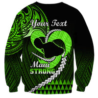 Personalised Hawaii Sweatshirt Maui Be Strong Kakau Green Version LT01 - Polynesian Pride