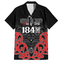 Toitu Te Tiriti 1840 Aotearoa Family Matching Tank Maxi Dress and Hawaiian Shirt Stand Together Stand Stronger LT01 Dad's Shirt - Short Sleeve Black - Polynesian Pride
