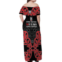 Toitu Te Tiriti 1840 Aotearoa Off Shoulder Maxi Dress Stand Together Stand Stronger LT01 - Polynesian Pride