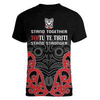 Toitu Te Tiriti 1840 Aotearoa Women V-Neck T-Shirt Stand Together Stand Stronger