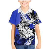Polynesian Valentine Family Matching Mermaid Dress and Hawaiian Shirt Couple Floral Unique Blue Version LT01 Son's Shirt Blue - Polynesian Pride