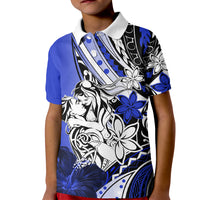 Polynesian Valentine Kid Polo Shirt Couple Floral Unique Blue Version LT01 Kid Blue - Polynesian Pride