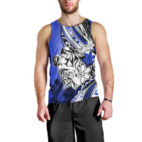 Polynesian Valentine Men Tank Top Couple Floral Unique Blue Version LT01 - Polynesian Pride