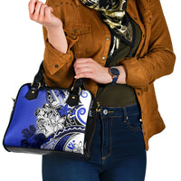 Polynesian Valentine Shoulder Handbag Couple Floral Unique Blue Version LT01 - Polynesian Pride