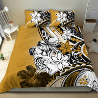 Polynesian Valentine Bedding Set Couple Floral Unique Gold Version LT01 - Polynesian Pride