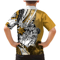 Polynesian Valentine Family Matching Mermaid Dress and Hawaiian Shirt Couple Floral Unique Gold Version LT01 - Polynesian Pride