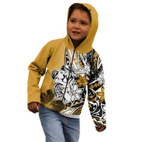Polynesian Valentine Kid Hoodie Couple Floral Unique Gold Version LT01 - Polynesian Pride