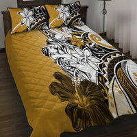 Polynesian Valentine Quilt Bed Set Couple Floral Unique Gold Version LT01 - Polynesian Pride